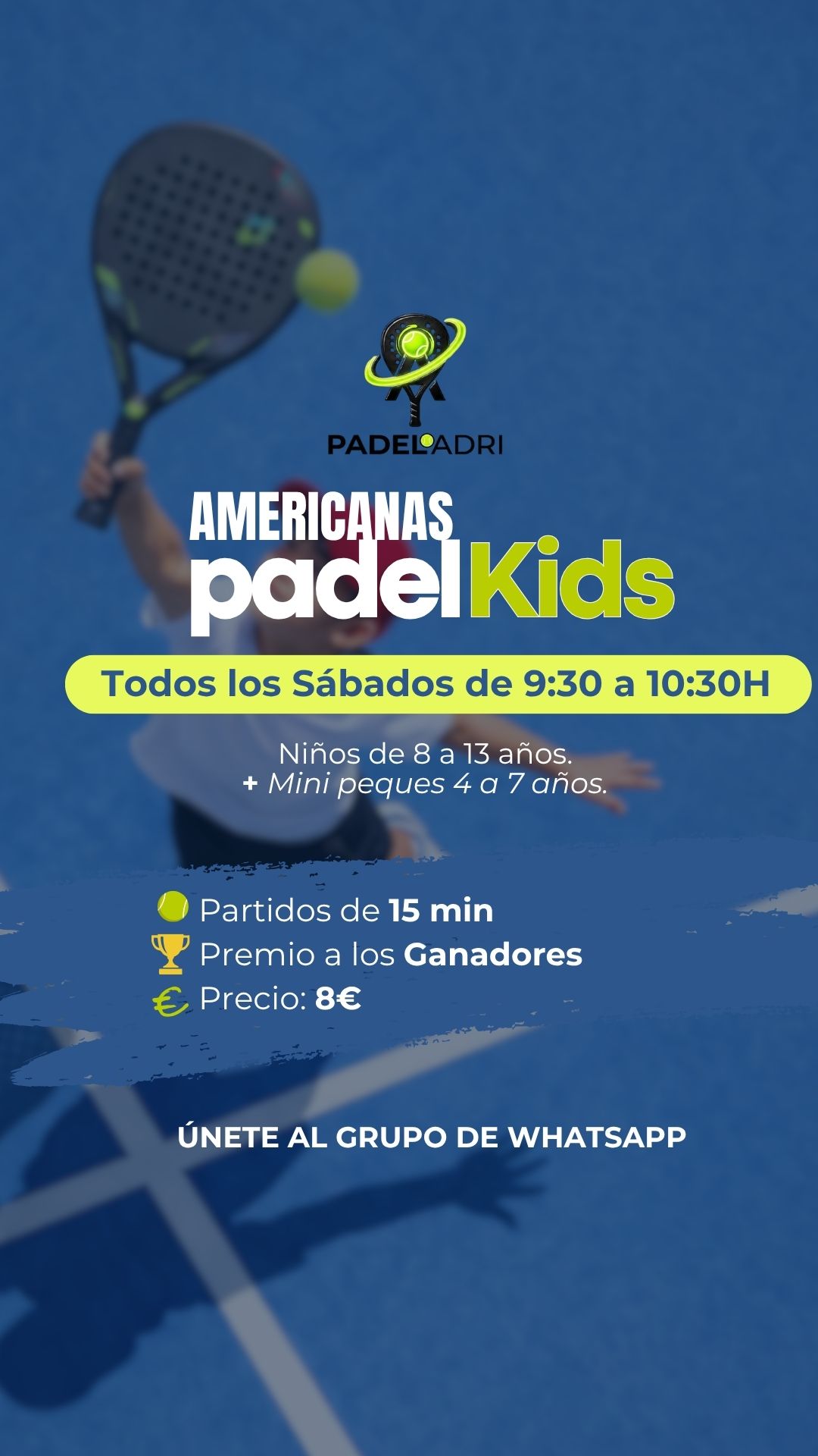 Americanas PadelKids sábados en FCV Pádel